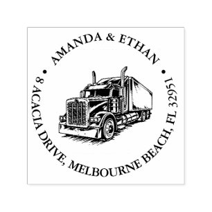Semi Truck Theme Self-inking Stamp