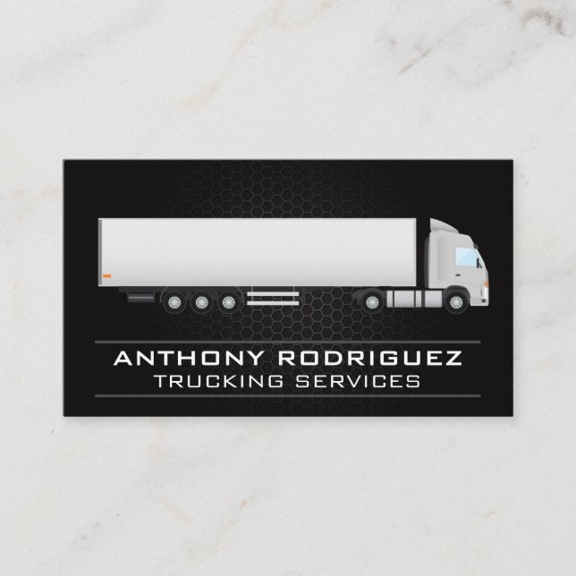 Semi Truck | Transport Deliveries Business Card (Front)