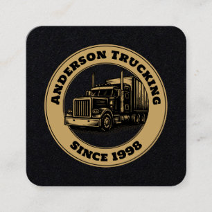 Semi Truck Trucking Template Square Business Card