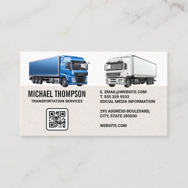 Semi | Trucking Industry | Shipping Goods Business Card (Front)