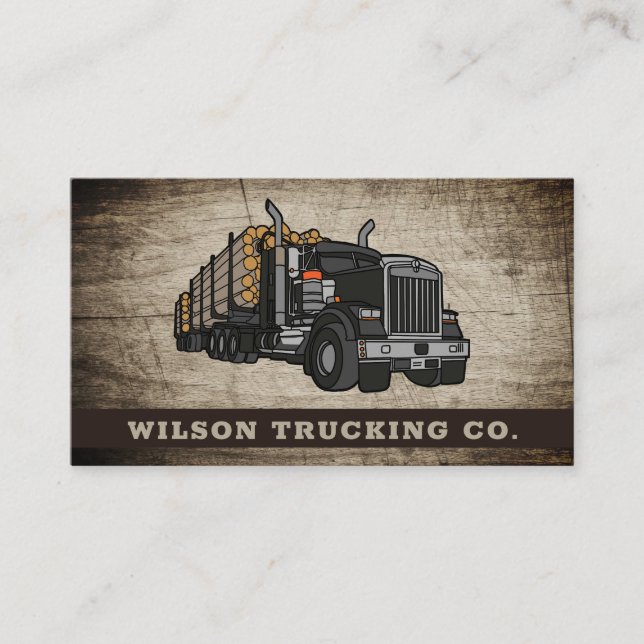 Semi Trucking Logging Truck Freight Business Card (Front)
