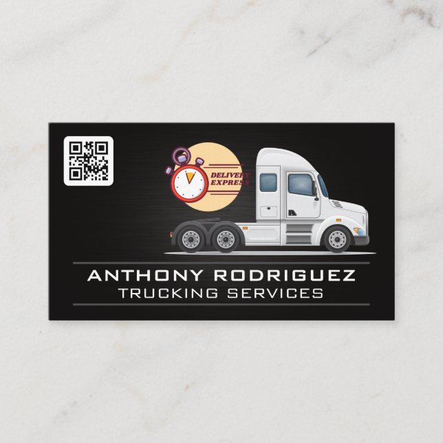 Semi Trucking Services | QR Code Business Card (Front)