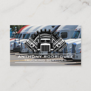 Semi Trucks Transporting Logistics Business Card