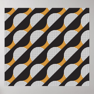Semicircles and dots, geometric pattern. poster