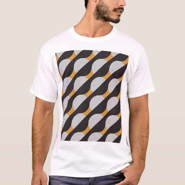 Semicircles and dots, geometric pattern. T-Shirt (Front)