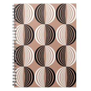 Semicircles of lines seamless geometric pattern notebook