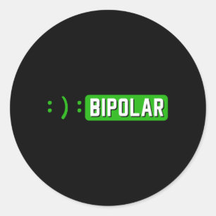 Semicolon Bipolar Mania Mental Illness Anxiety Classic Round Sticker