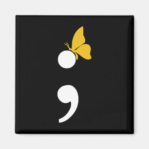 Semicolon Butterfly Suicide Depression Prevention Magnet
