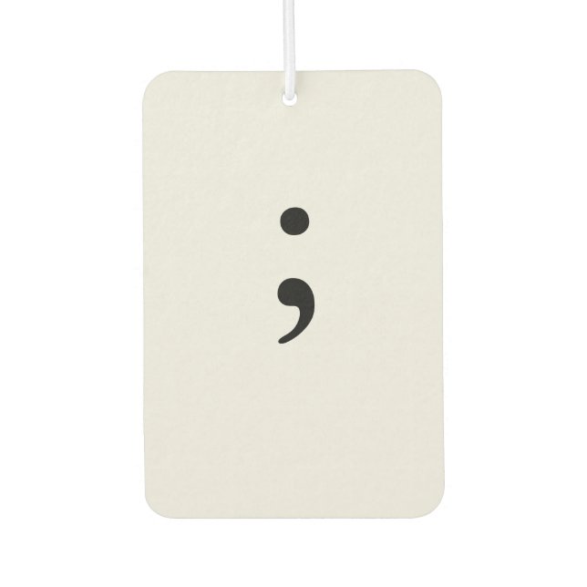 Semicolon Car Air Freshener (Front)