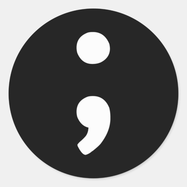Semicolon Classic Round Sticker (Front)