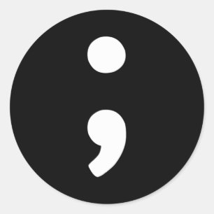 Semicolon Classic Round Sticker
