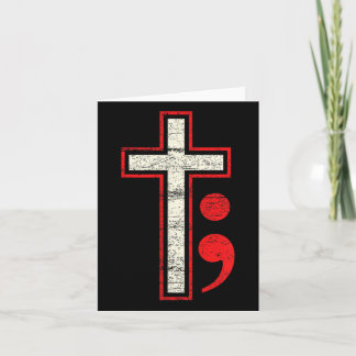 Semicolon Cross Mental Health Awareness Costume Ch Card