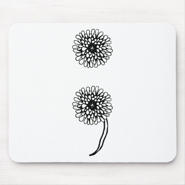 Semicolon Dandelion Suicide Prevention Awareness  Mouse Pad (Front)