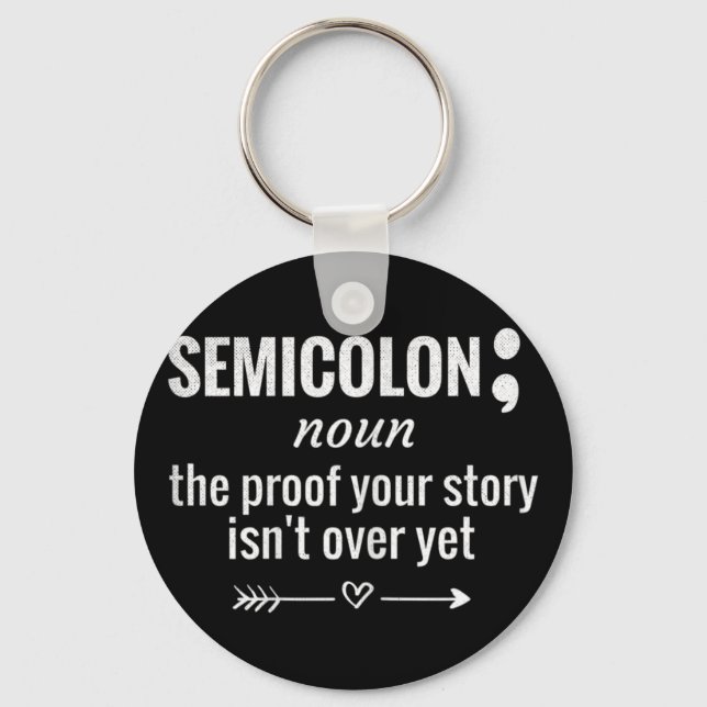 Semicolon Definition Awareness Semicolon Suicide P Key Ring (Front)