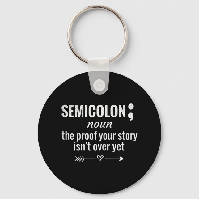 Semicolon Definition Awareness Semicolon Suicide P Key Ring (Front)