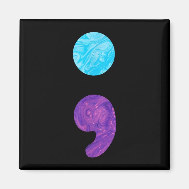 Semicolon depression prevention awareness week  magnet (Front)