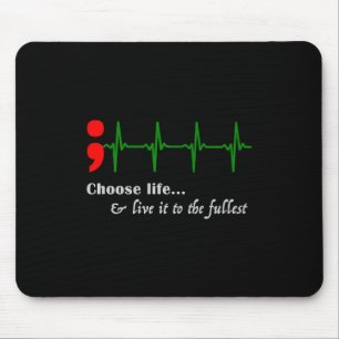 Semicolon Ekg Suicide Awareness Prevention  Mouse Pad