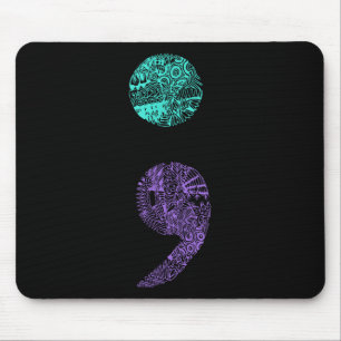 Semicolon Gift Suicide Prevention Awareness Mouse Pad