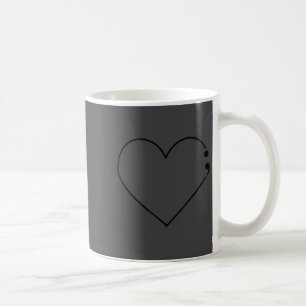 Semicolon Heart Mental Health Awareness Therast De Coffee Mug