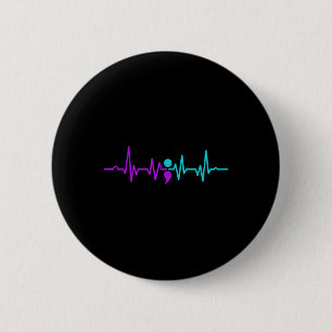 Semicolon Heartbeat Suicide Prevention Awareness  6 Cm Round Badge