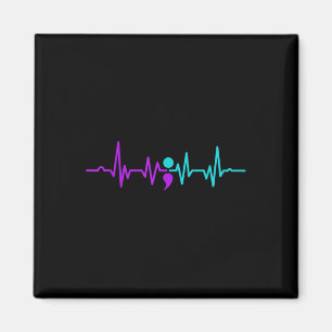 Semicolon Heartbeat Suicide Prevention Awareness Magnet