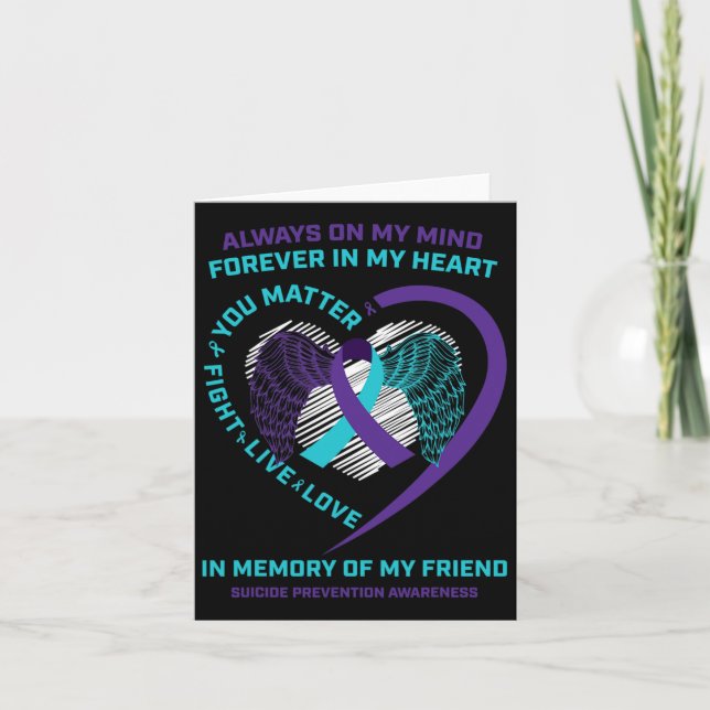 Semicolon In Memory Of Friend Suicide Prevention A Card (Front)