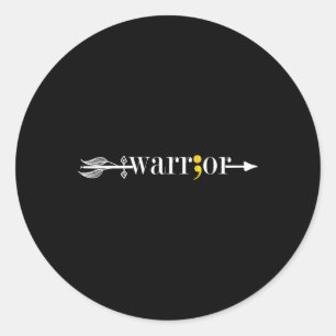 Semicolon May Mental Health Awareness Month Contin Classic Round Sticker