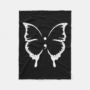 Semicolon Mental Health Awareness Fleece Blanket