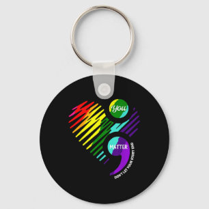 Semicolon Mental Health Awareness Shirt Key Ring