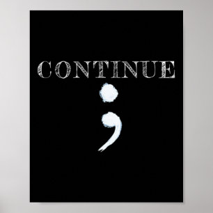 Semicolon Mental Health Awareness Suicide Preventi Poster