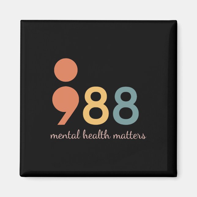 Semicolon Mental Health Problems Suicide Preventio Magnet (Front)