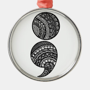 semicolon metal tree decoration
