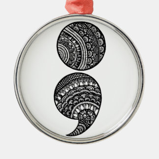 semicolon metal tree decoration