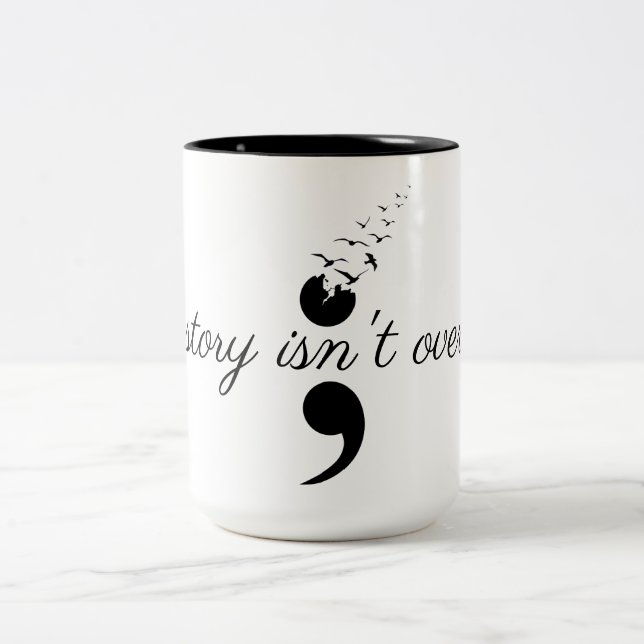 Semicolon - My story Two-Tone Coffee Mug (Center)