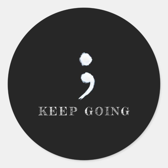 Semicolon Project Tal Health Awareness Classic Round Sticker (Front)