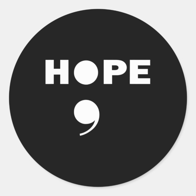 Semicolon Suicide Awareness For A Mental Supporter Classic Round Sticker (Front)