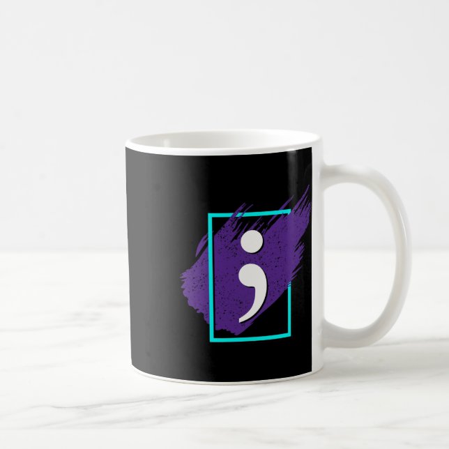 Semicolon Suicide Awareness Men Gift  Coffee Mug (Right)