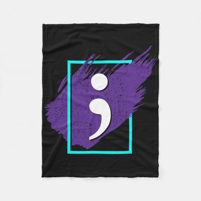 Semicolon Suicide Awareness Men Gift  Fleece Blanket (Front)
