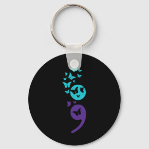 Semicolon Suicide Awareness Mental Health Key Ring