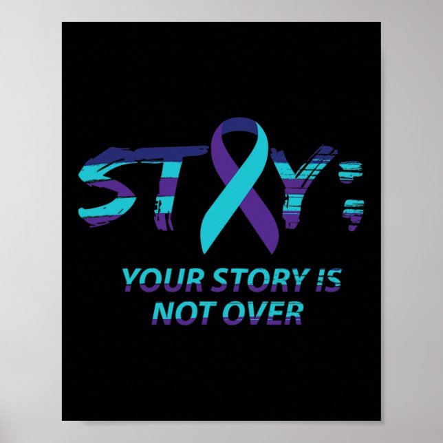 Semicolon Suicide Awareness Mental Health  Poster (Front)