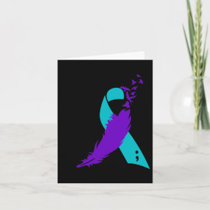 Semicolon Suicide Awareness Ribbon  Card