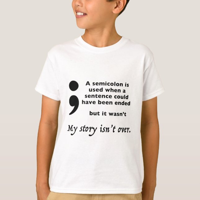 Semicolon Suicide Prevention Awareness 3  T-Shirt (Front)