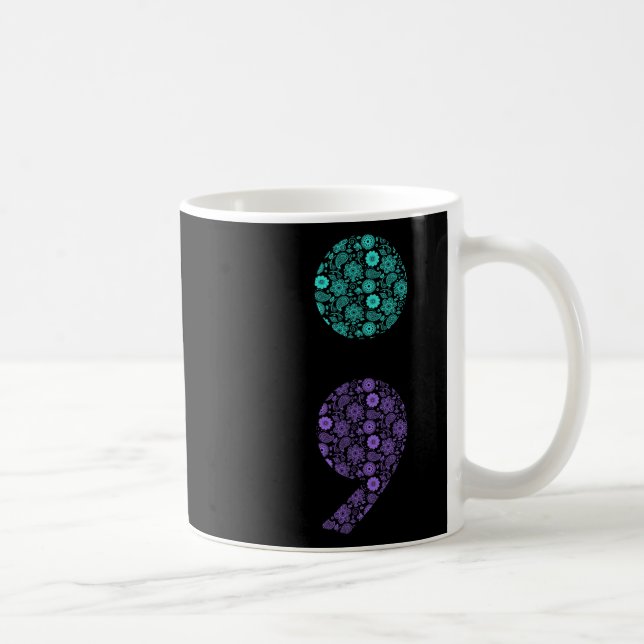 Semicolon Suicide Prevention Awareness  Coffee Mug (Right)