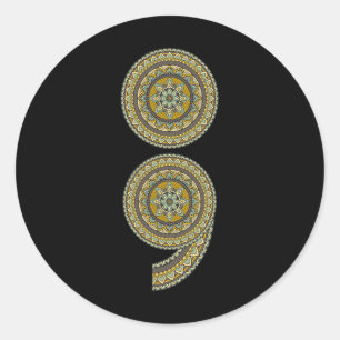 Semicolon Suicide Prevention Awareness Gift Classic Round Sticker