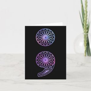 Semicolon Suicide Prevention Awareness Mental Heal Card
