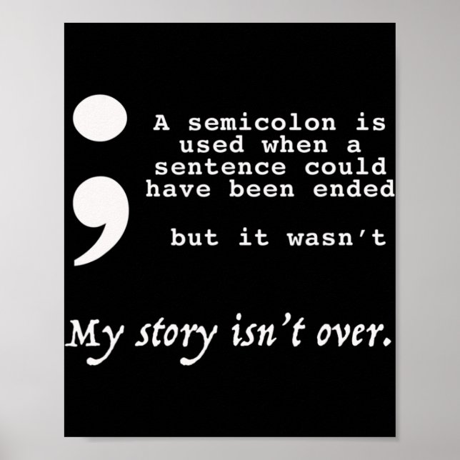 Semicolon Suicide Prevention Awareness  Poster (Front)