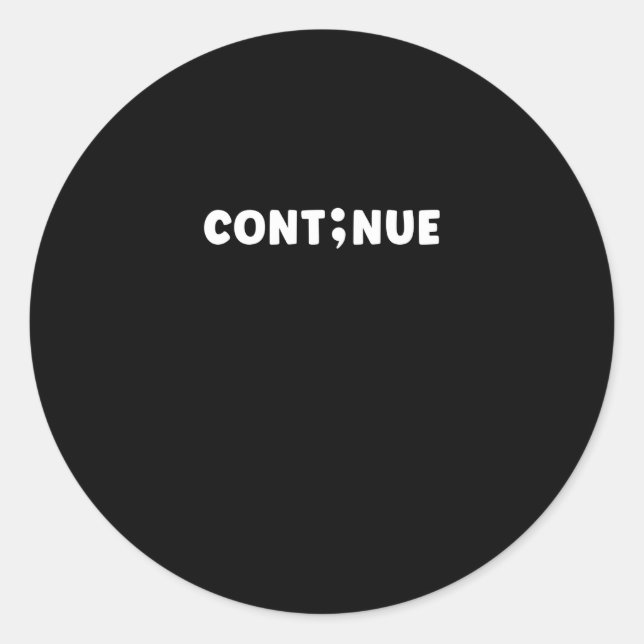 Semicolon Suicide Prevention Day Classic Round Sticker (Front)