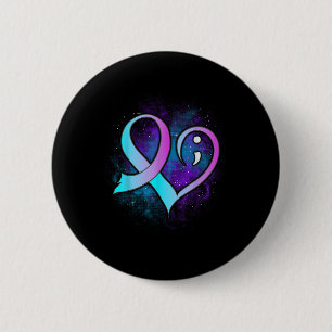 Semicolon Suicide Prevention Shirt Mental Health A 6 Cm Round Badge