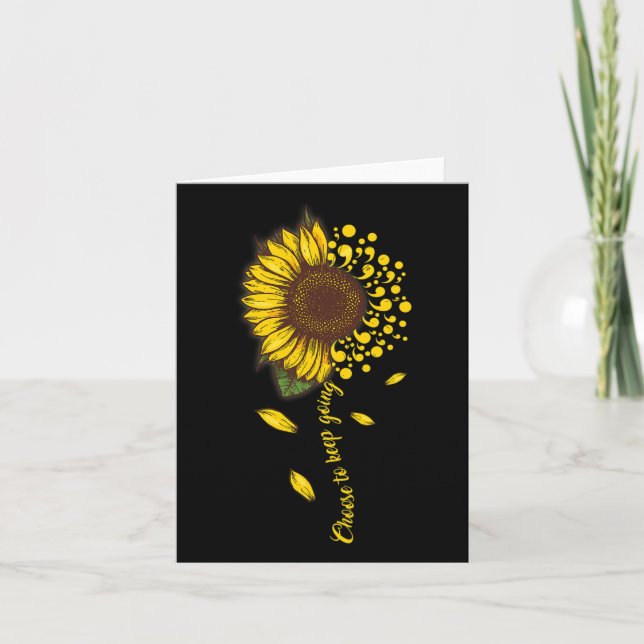 Semicolon Sunflower Choose To Keep Going Suicide P Card (Front)