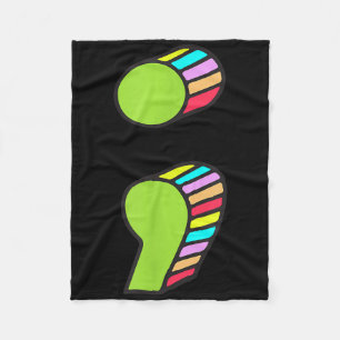 Semicolon T, Suicide Prevention, Its Ok Not Be Ok  Fleece Blanket